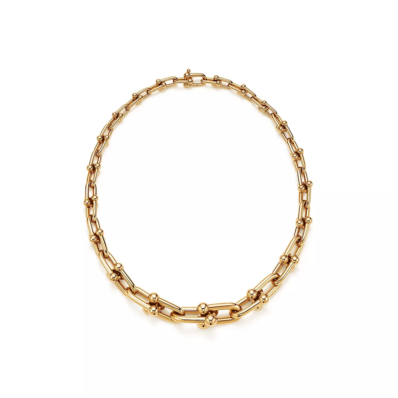 50 cm super overdreven, zware, gladde, minimalistische ketting met hoefijzergesp, ketting in Europese en Amerikaanse stijl: green
