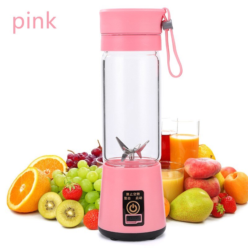 Portable-juicer Cup Juice Mixer Electric Milk Mixer Charging Juicer Mini Juicer <500ml Kitchen Accessories: pink