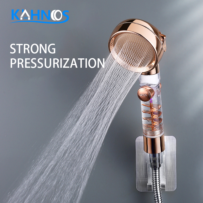 High Pressure 3-function Spa Shower Head Shower Head With Switch On/off Button Filter Bath Head Water Saving Hand-held Shower
