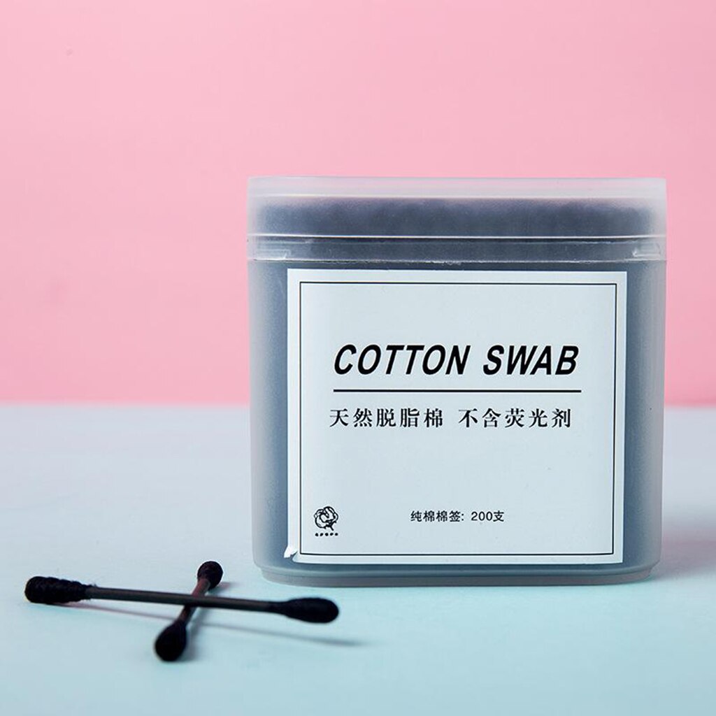 Coton-tige avec manche bâton, 200 pièces, coton-tige, applicateur de nettoyage, Extension de cils, outil cosmétique