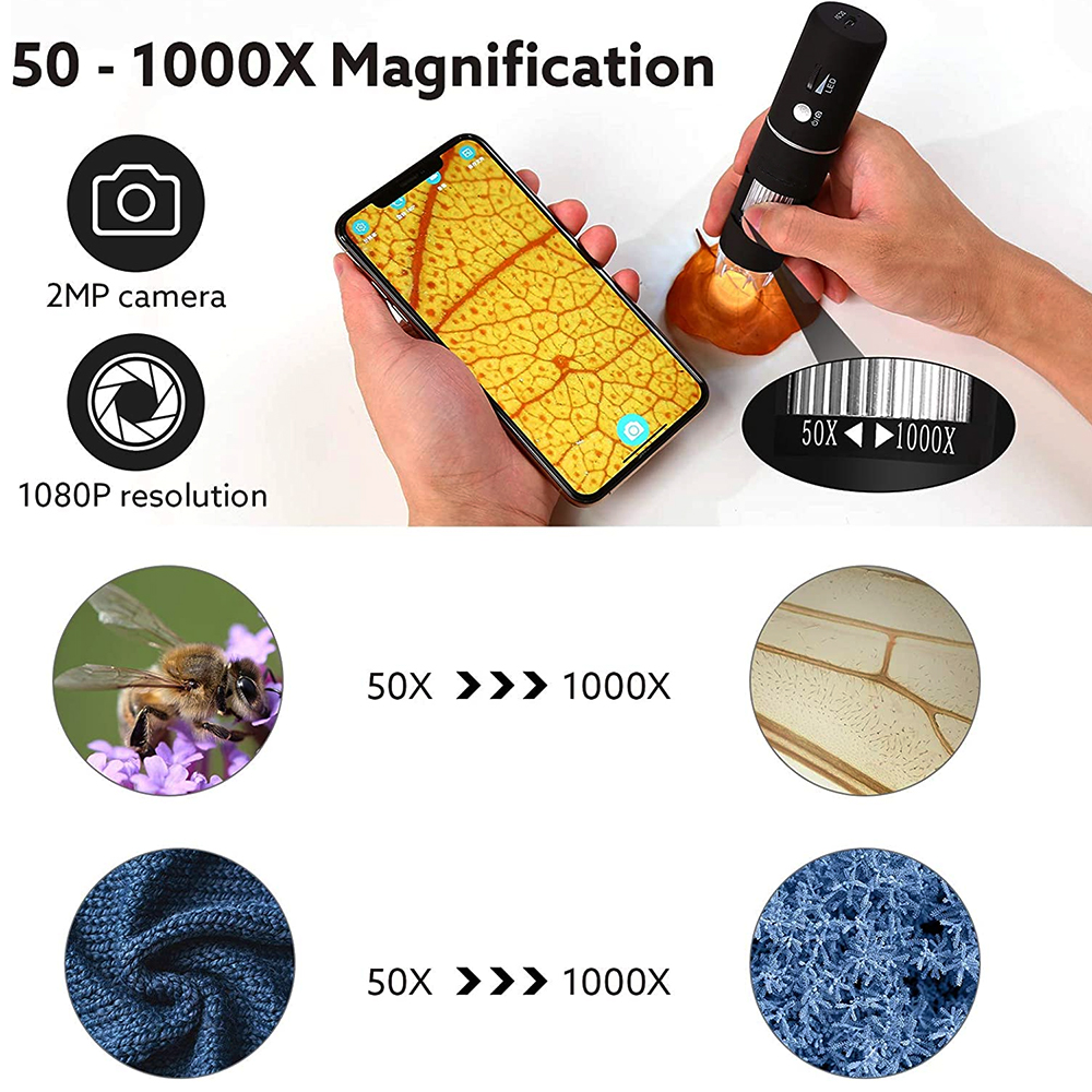 1000X Adjustable WIFI Electronic Digital Portable USB Stereo Microscope Camera for LED Soldering Magnifier Cell Phone Computer