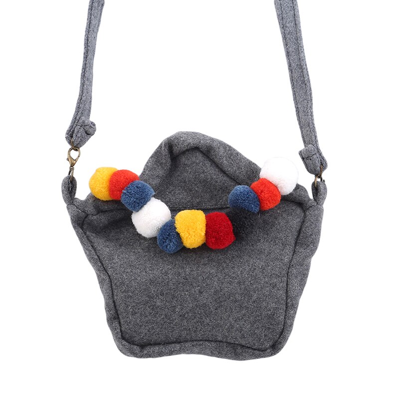 Girl Coin Purses Gray Cloth Small Bag Fashionable Delicate Shoulder Zipper Bag For Children Girls