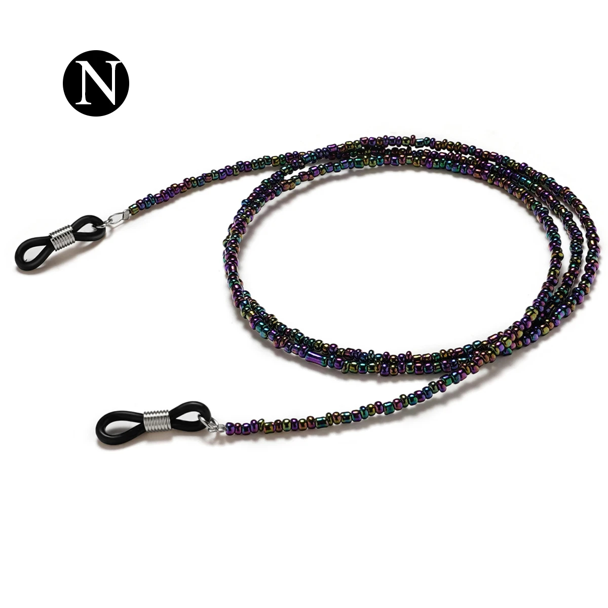 Chaînes de lunettes ornées de jolies perles colorées de supérieure pour femmes, sangles de support de lunettes, cordons de chaîne de lunettes: Gris foncé