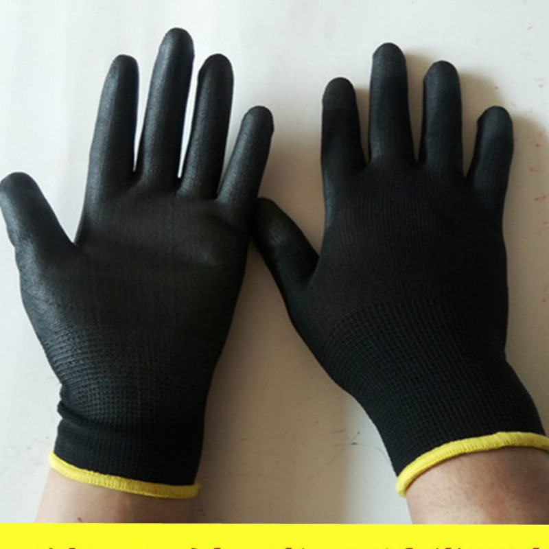 6Pairs Pu Coating Werkhandschoenen Nylon Gecoate Arbeid Handschoenen Anti-Olie Anti-Wrijving Antislip Tuin Cut bescherming