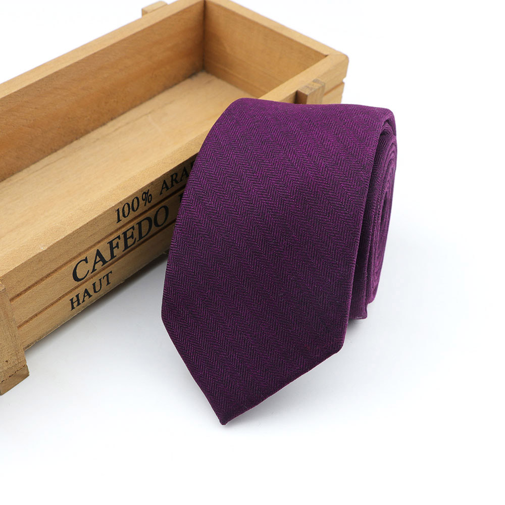 Cravate à carreaux en laine et coton pour homme, vêtement de loisirs, couleur foncée, couleur unie, idéal pour les affaires: 33