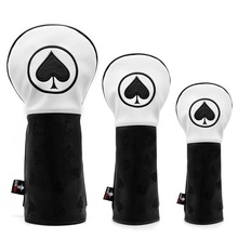 Golf club headcover set Aliennana Leather Hand-Made 1 Wood driver head cover Fairway golf headcvoer Hybird coversClassics SpadeA