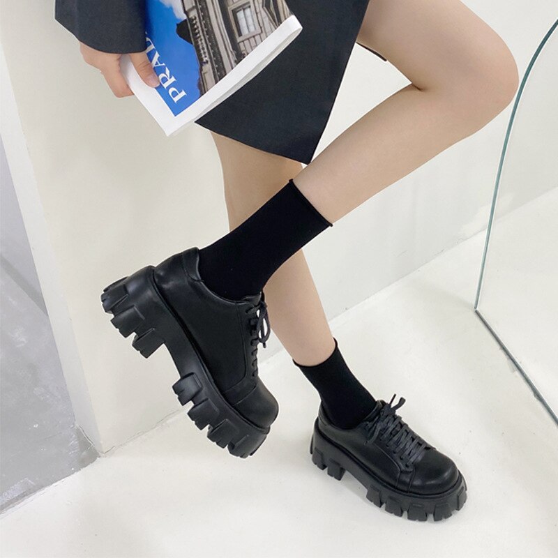 Zapatos De plataforma para Mujer, Zapatos Oxford suaves para niñas, Zapatos De Roma para Mujer, Zapatos De suela gruesa para Mujer