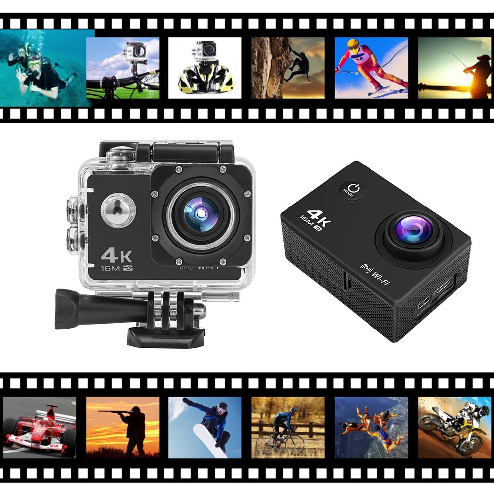 4K 16MP Ultra HD Sports Action Camera 170 Degree Wide Angle WiFi DV Camcorder with Waterproof Case Accessory Kit Action Camera