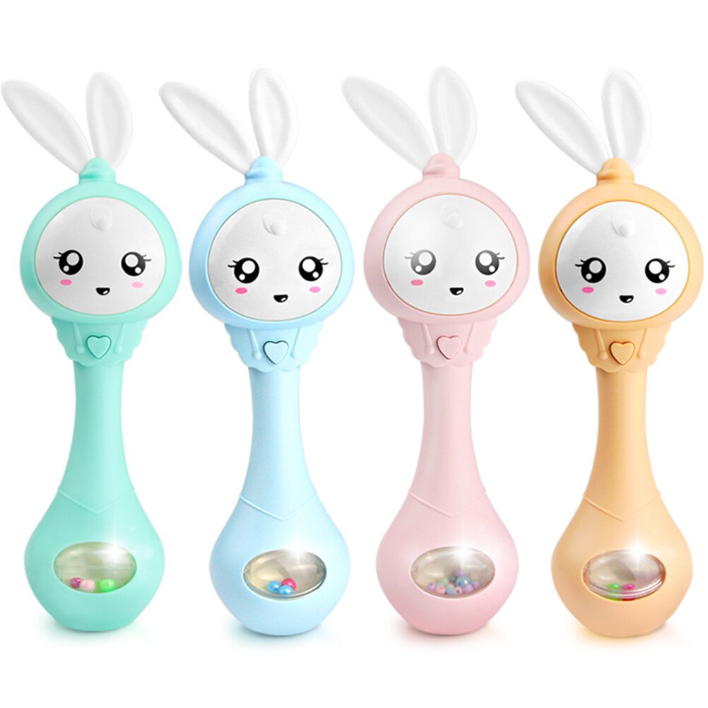 0-12M Musical Flashing Baby Rammelaars Baby Baby Hand Bells Leuke Konijn Hand Bells Rammelaars Pasgeboren Baby Vroeg educatief Speelgoed