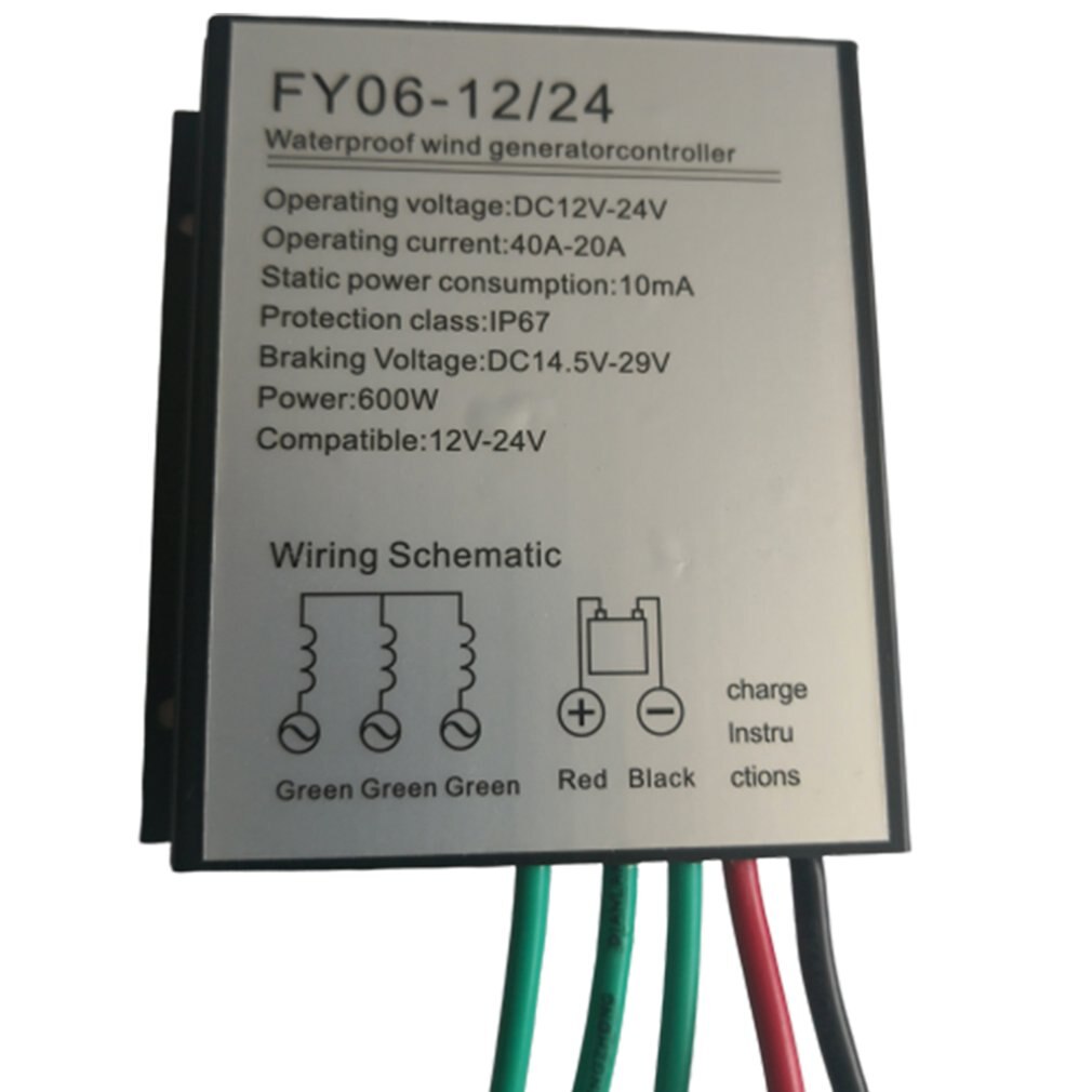 600W kontroler turbiny wiatrowej 12V24V wodoodporny Pwm prostownik hamulca ładowania mostek prostowniczy drzazga