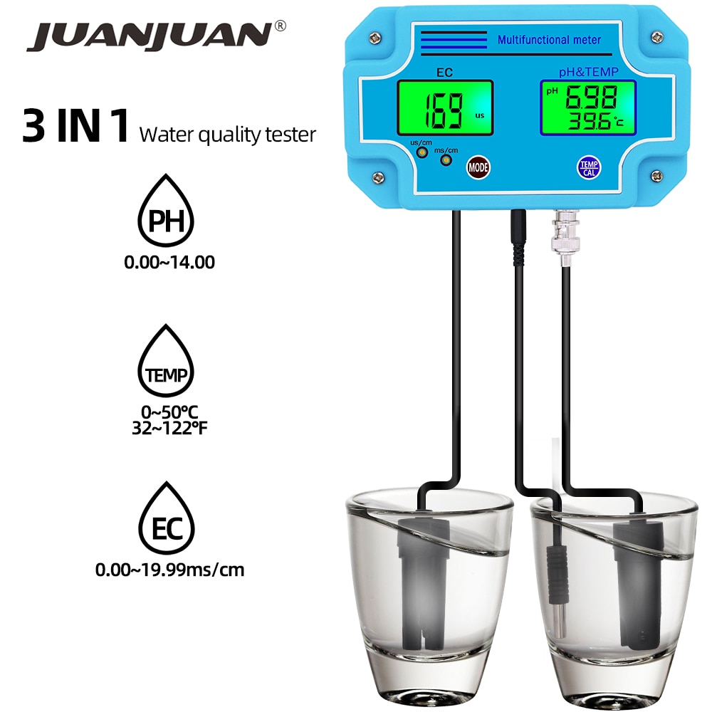 2 en 1 PH et EC mètre PH/EC-2981 testeur de LED numérique avec outil de surveillance de haute précision pour l'eau potable 30% de réduction
