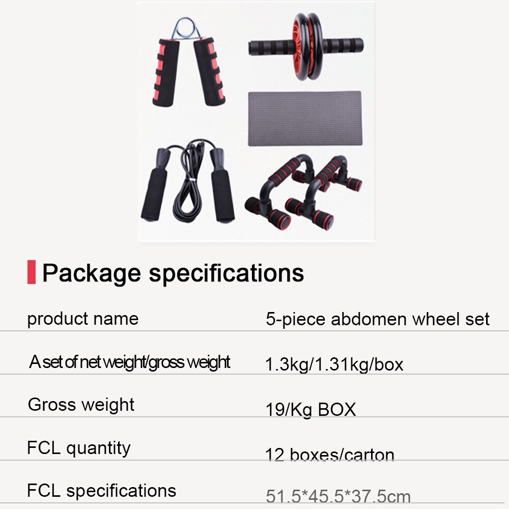 7Pcs Ab Roller Buik Wiel Push-Up Beugel Weerstand Touw Grip Sterkte Apparaat Oefening Abdominale Spieren Fitness Apparatuur