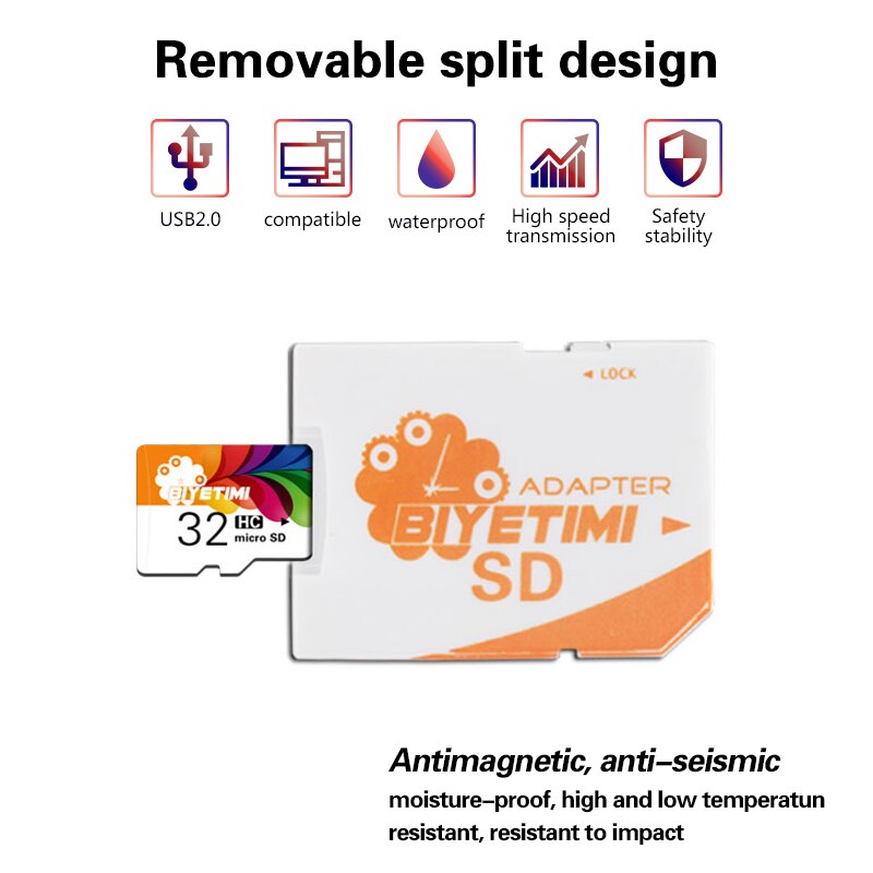 Biyetimi capacité réelle haute vitesse Orange 8GB 16GB 32GB carte mémoire TF carte Micro SD carte