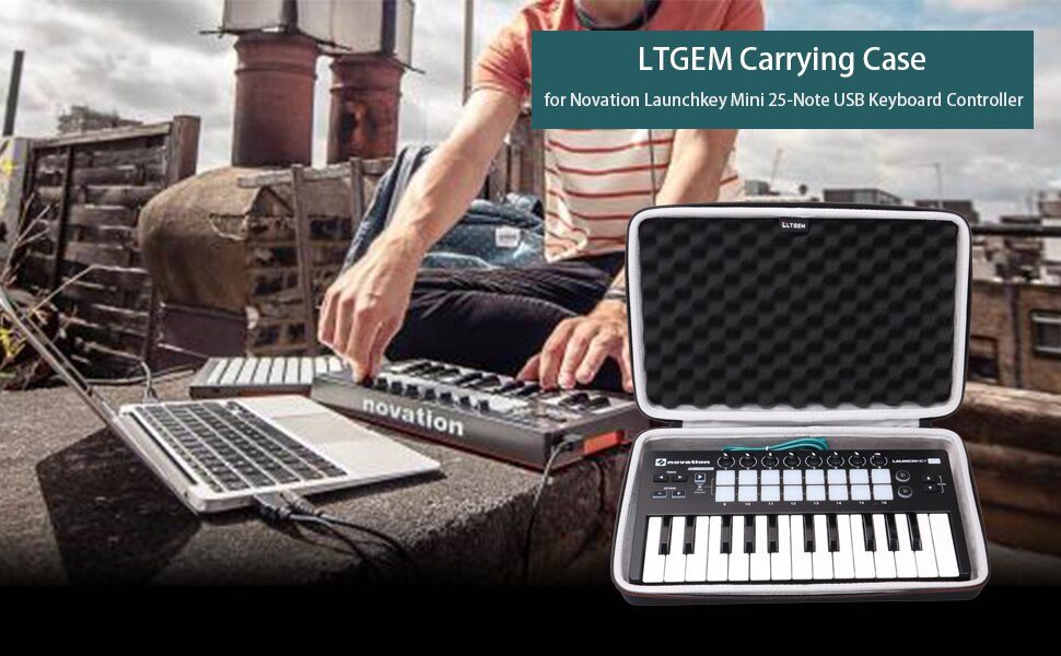 LTGEM EVA Hard Case für Novation Launchkey Mini 25-Hinweis USB Tastatur MK2 Controller-Reise Schutzhülle Trage Tasche