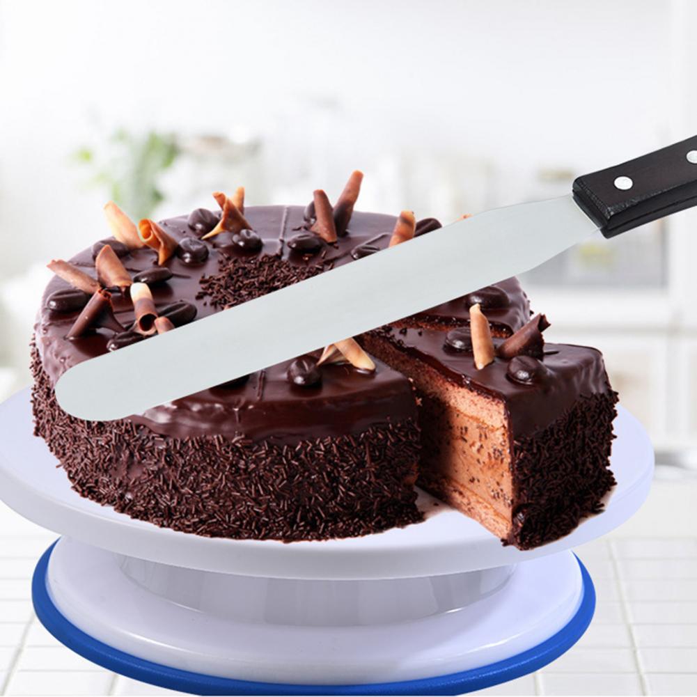 1pc Kuchen Spachtel Backen Schaber Holzgriff Edelstahl Palette Messer Schaber Kuchen Dekorieren Werkzeug Backformen Backen Werkzeug