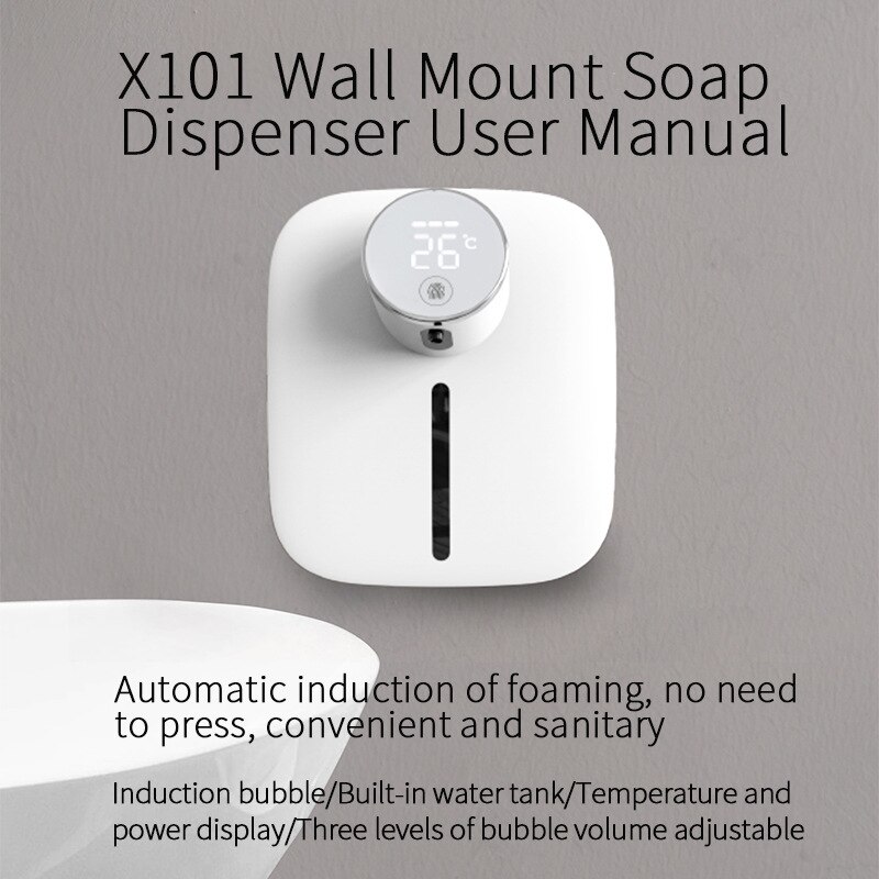 Xiaomi-dispensador automático de jabón líquido, máquina desinfectante de manos de espuma con pantalla Digital, recargable por USB, 320ml