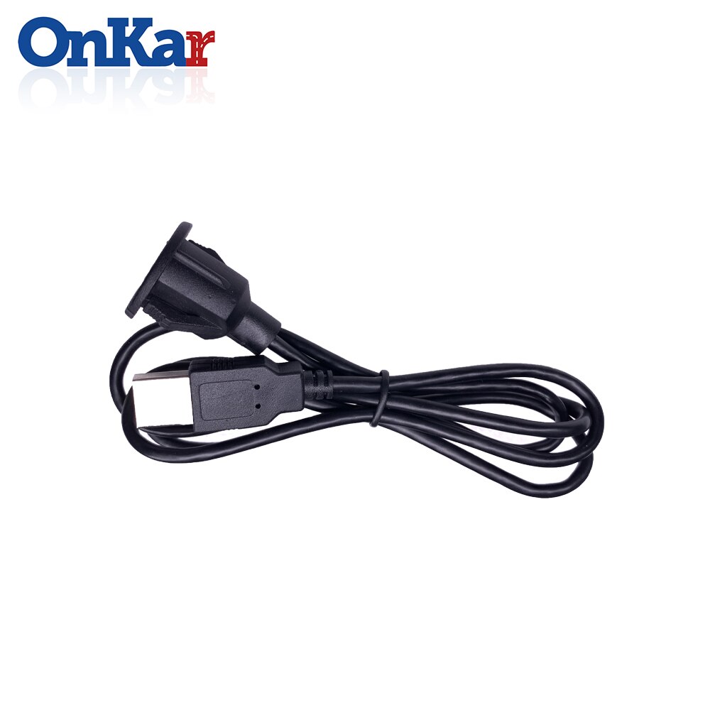 ONKAR Car Accessories USB 2.0 Male to Female Car Flush Mount Extension Cable Car Van Dashboard Flush Mount Dual USB Socket