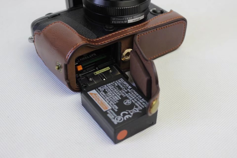 Étui de fond de sac pour appareil photo en cuir PU pour Fujifilm XE3 X-E3, housse demi-corps avec ouverture de batterie