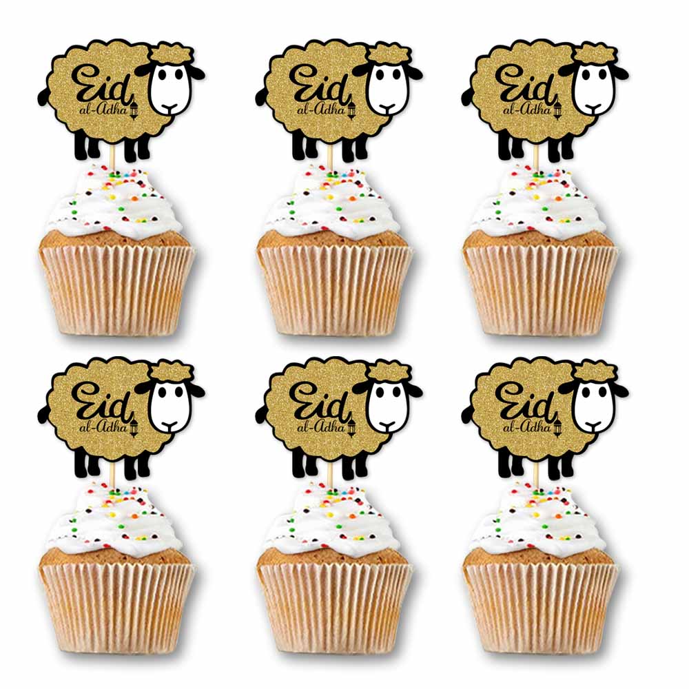 Eid al adha cupcake topper eid party hajj feestdecoratie-24st: Licht Groen