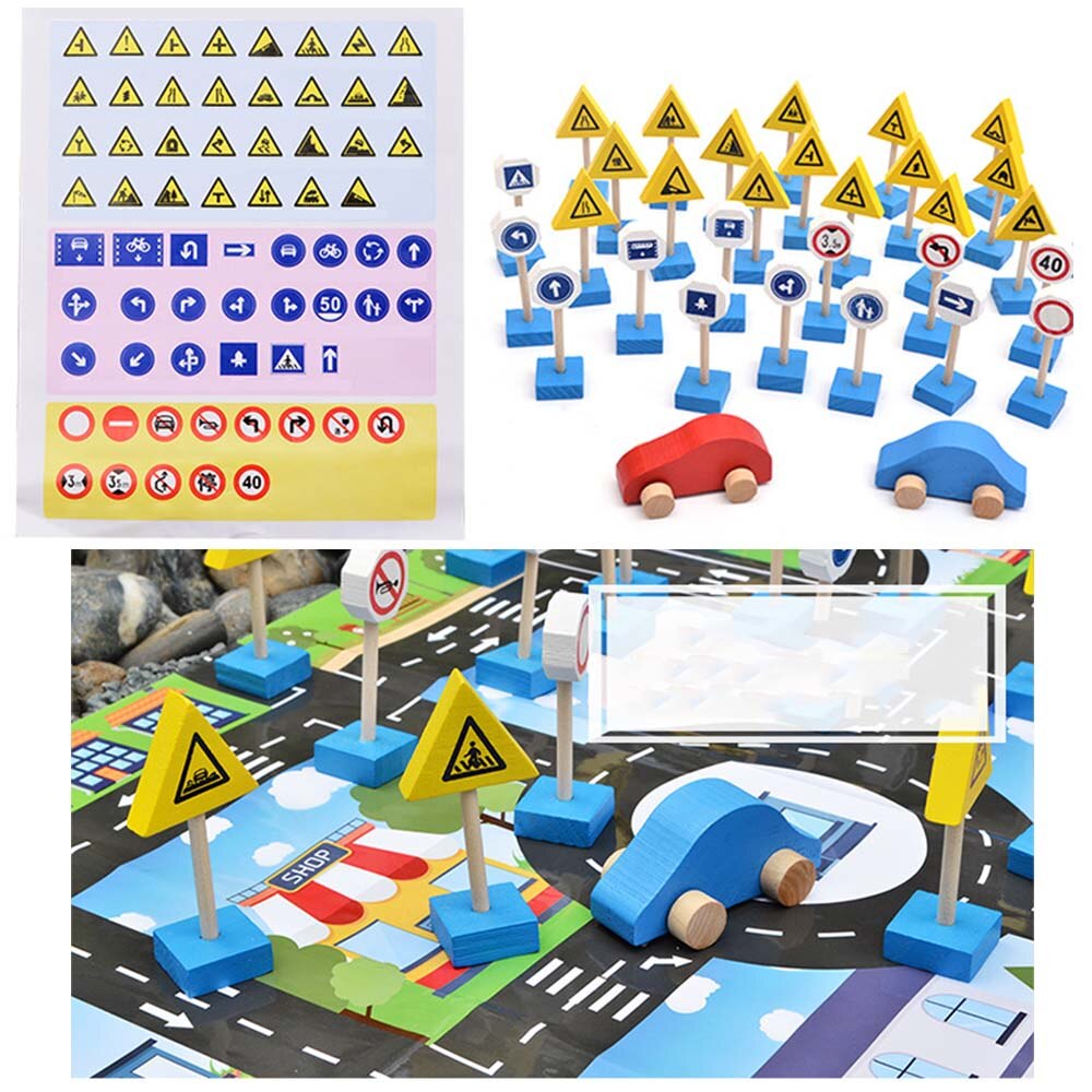 Early Education Knowledge Enlightenment Toys Brain Game Kindergarten Road Signs Traffic Indication Street Signs