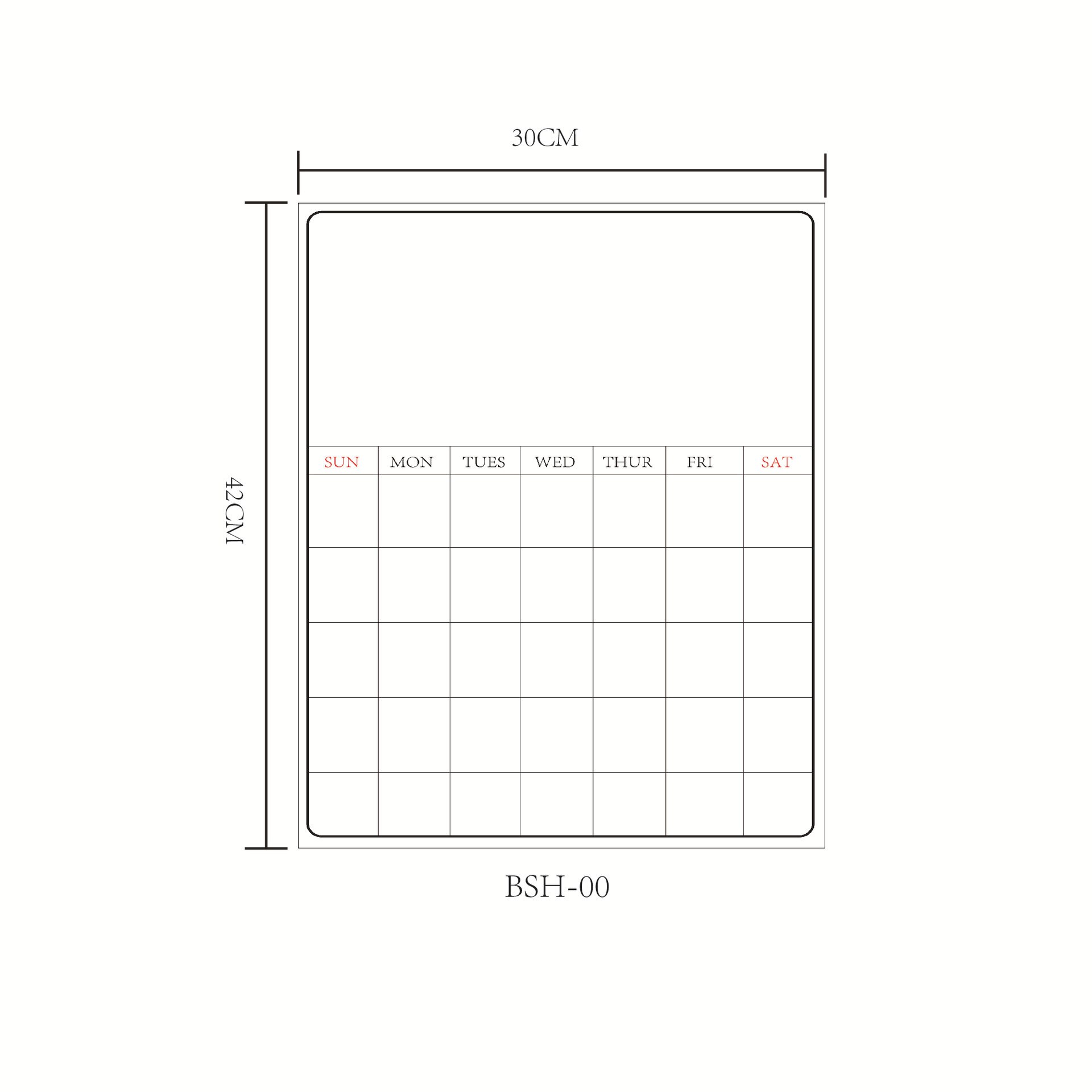 Whiteboard Size Monthly And Weekly Schedule Dry Wipe Magnetic Refrigerator Calendar Message Post Whiteboard Fridge Magnet: Bsh00