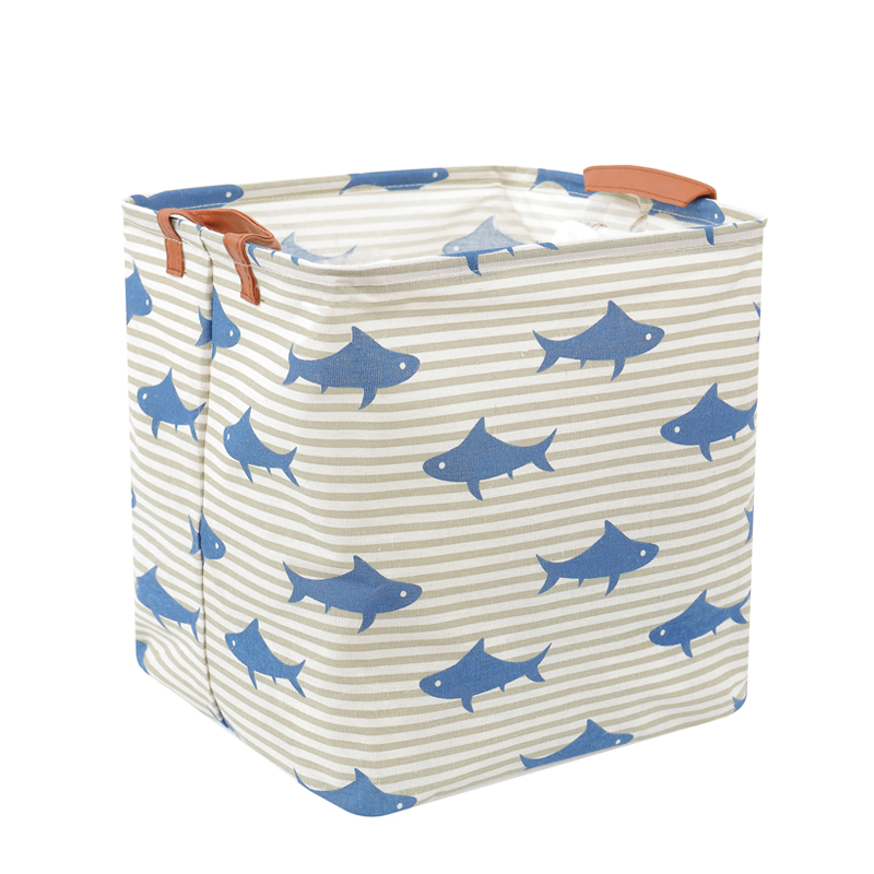 Large Capacity Square Folding Storage Basket Toys Clothes Organizer Waterproof Leather Handles Laundry Hampe Home Storage Bag