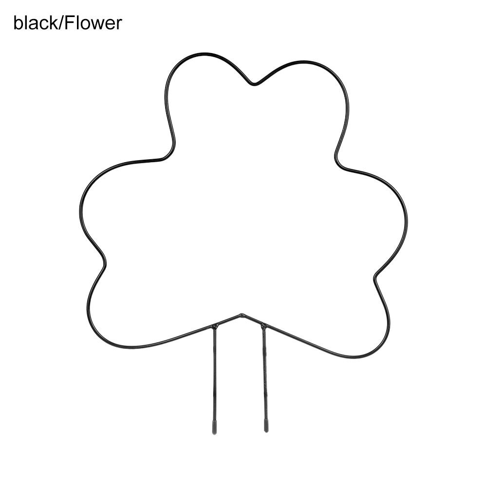 Garden Plant Support Climbing Frame Multi-shaped Iron Art Metal Indoor Outdoor Fixing Rod Garden Modeling: black-Flower