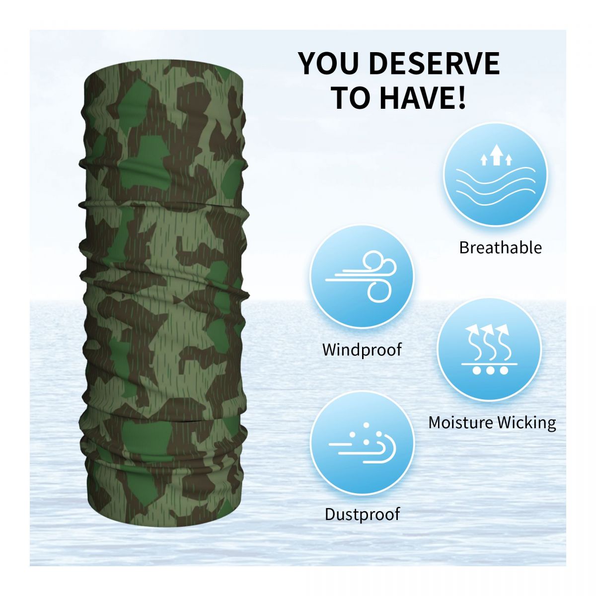 Custom Germany Splinter Camo Bandana Neck Gaiter UV Protection Face Scarf Cover Splittertarn Camouflage Headwear Tube Balaclava