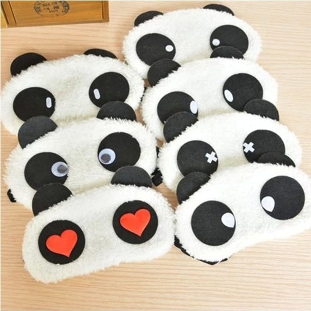 Leuke Comfortabele Gezicht Wit Panda Oogmasker Slaapmasker Shading Slaap Katoen Goggles Eye Mask Eye Cover Care