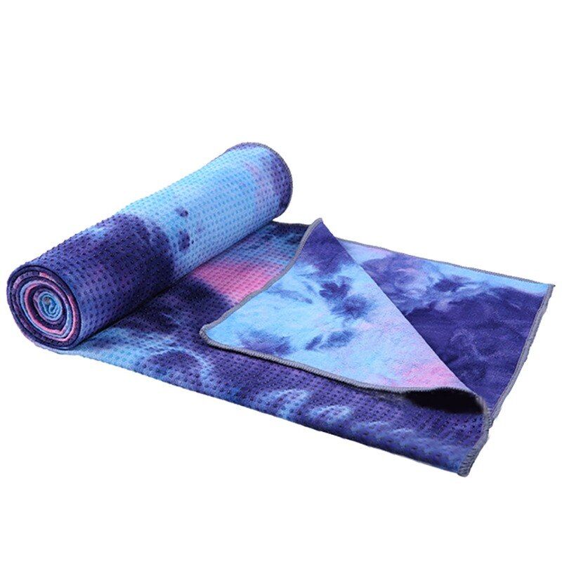 Gimnasio nadar antideslizante Toalla de La Yoga de viajes Deporte Fitness Ejercicio de Yoga Pilates Mat Tie-dye impreso Yoga Mat 183x63cm: Oro