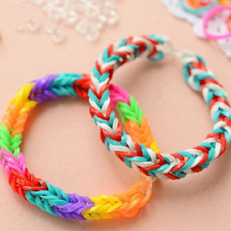 10000pc Rubber Loom Bands Set Box DIY Toys Bracelet Silicone Elastic Bands Weave Loom Bands Toy Tool AccessoriesABC Stickers