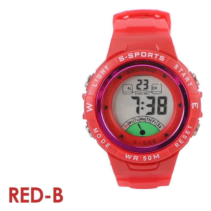 Uthai CE02 Kids Kinderen Horloge Elektronische Quartz Horloge Voor Jongen Meisje 50M Waterdicht Student Sport Horloges Kleurrijke Reloj: Red-B