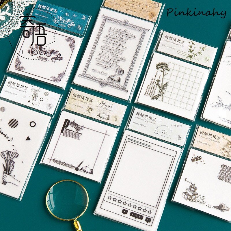 Bos Serie Transparant papier Memo Pad Bloem Brief Note Memo Notepad School Office Supply Papelaria Briefpapier