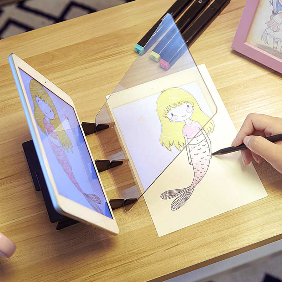 Optical Drawing Board Sketch Wizard Simple Helpful Tracking Tool for Children Painting Optical Image Drawing Board