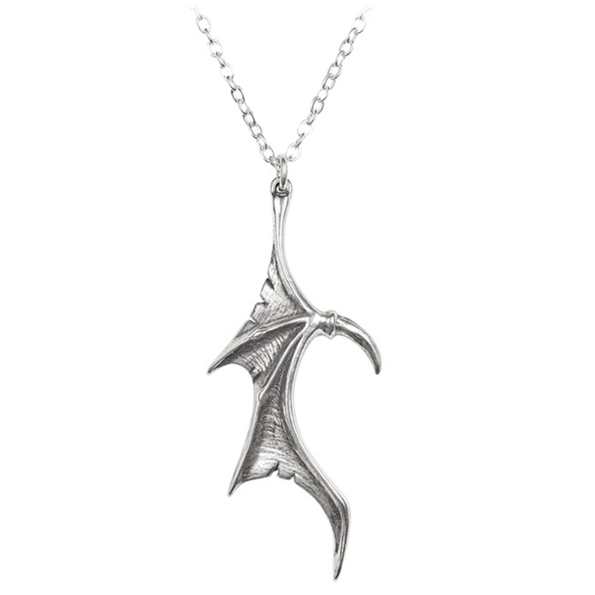 Neo gothic casal colar de prata preto dragão asa coração pingente romântico amor jóias moda acessórios do dia dos namorados presente: Silver