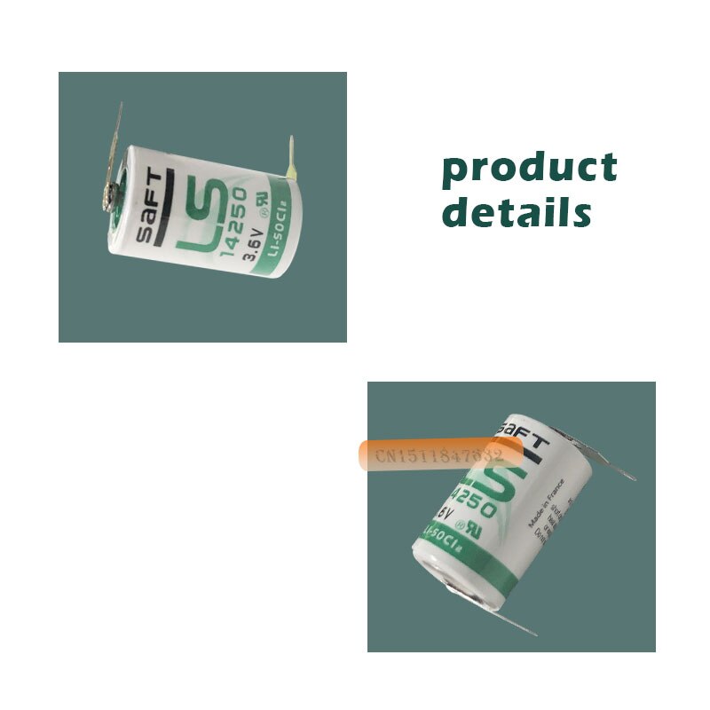 1 Stks/partij Originele Saft Ls 14250 LS14250 1/2 Aa 1/2AA 3.6V 1250 Mah Plc Lithium Batterij met Pins