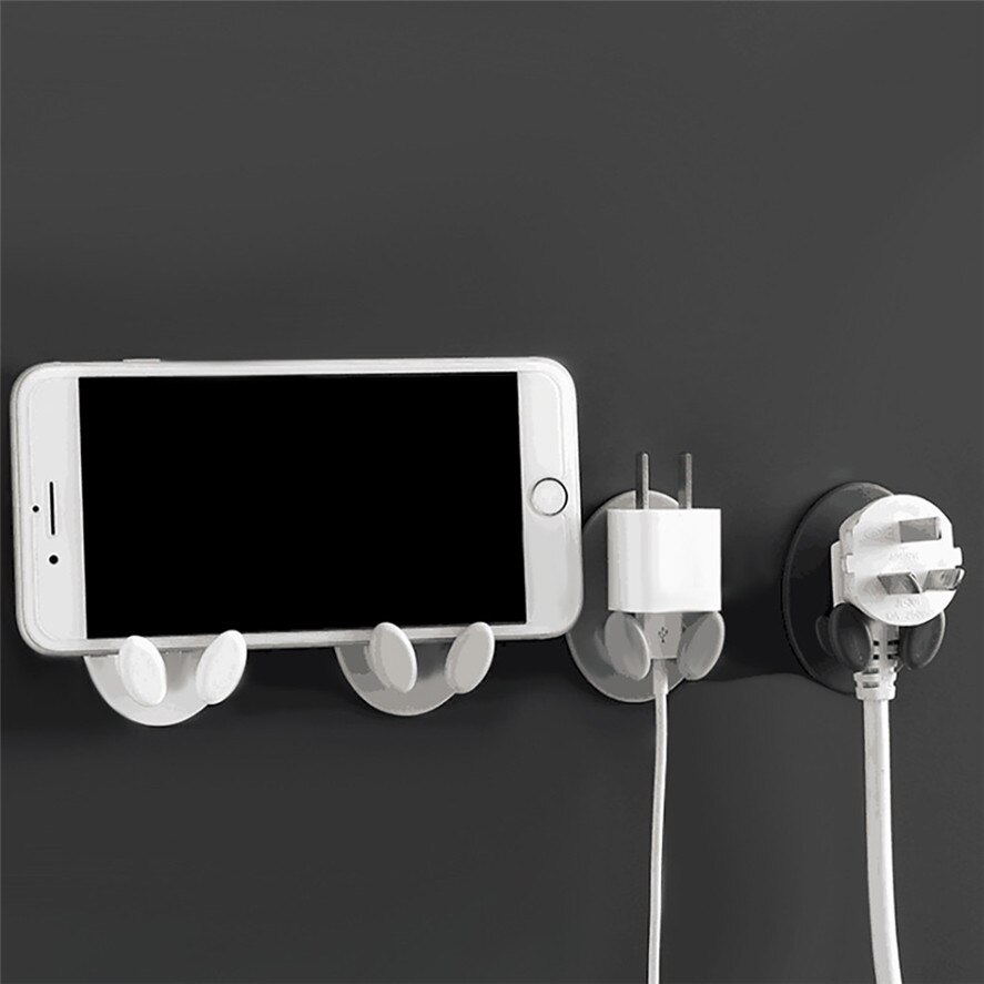 Wall Adhesive Plug Hook 4PCS Hook Socket Holder Power Cord Storage Rack Multi-function Plug Hooks 0516#30