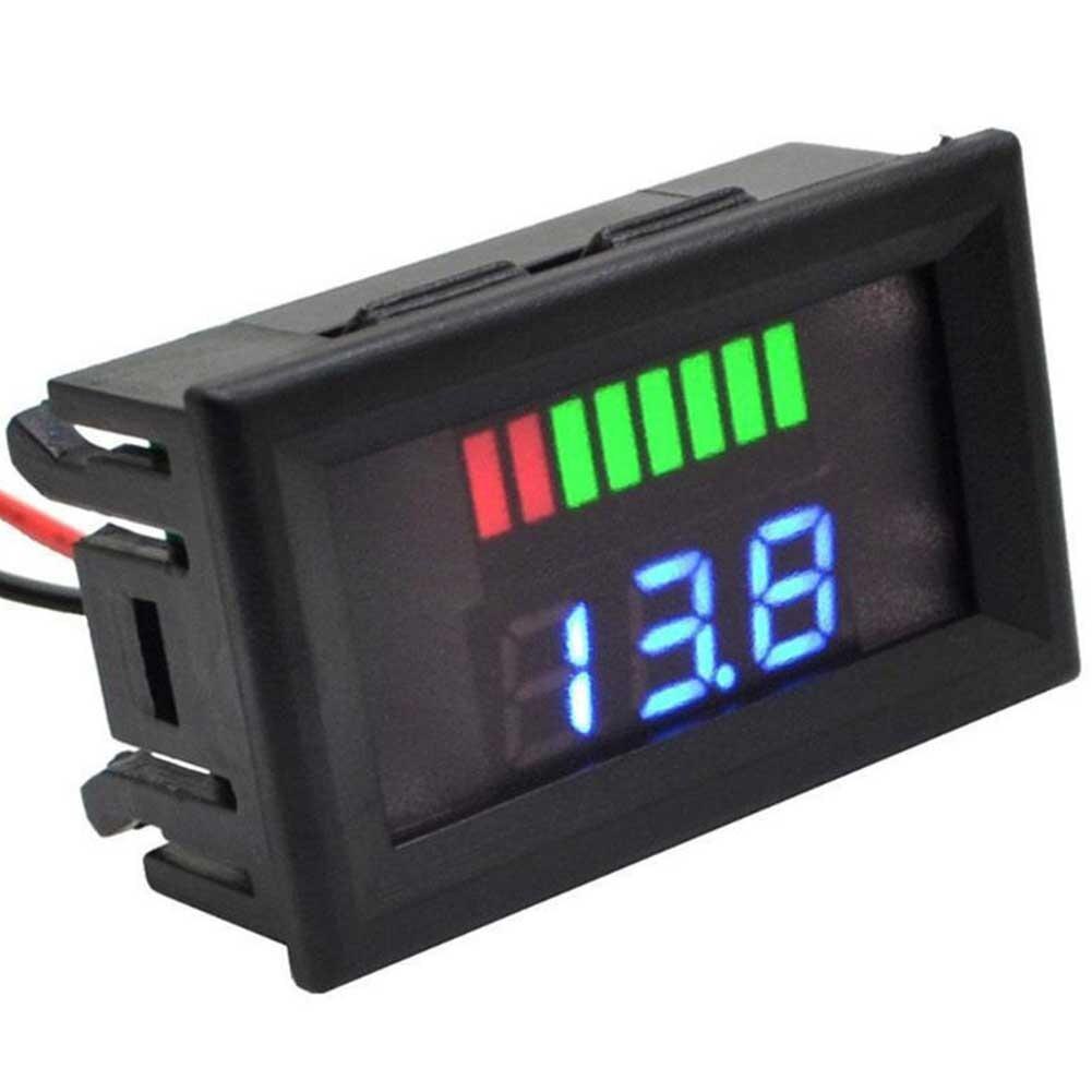 12V-60V Car Marine Motorcycle LED Digital Voltmeter Meter Battery Gauge DC Lead-acid Digital Capacity Indicator Tester Charge