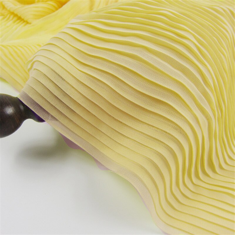 1 Yard Yellow Chiffon Ruffled Lace Fabric Frill Pleated Fabric For Houte Couture, Show, Costume , Summer Dress