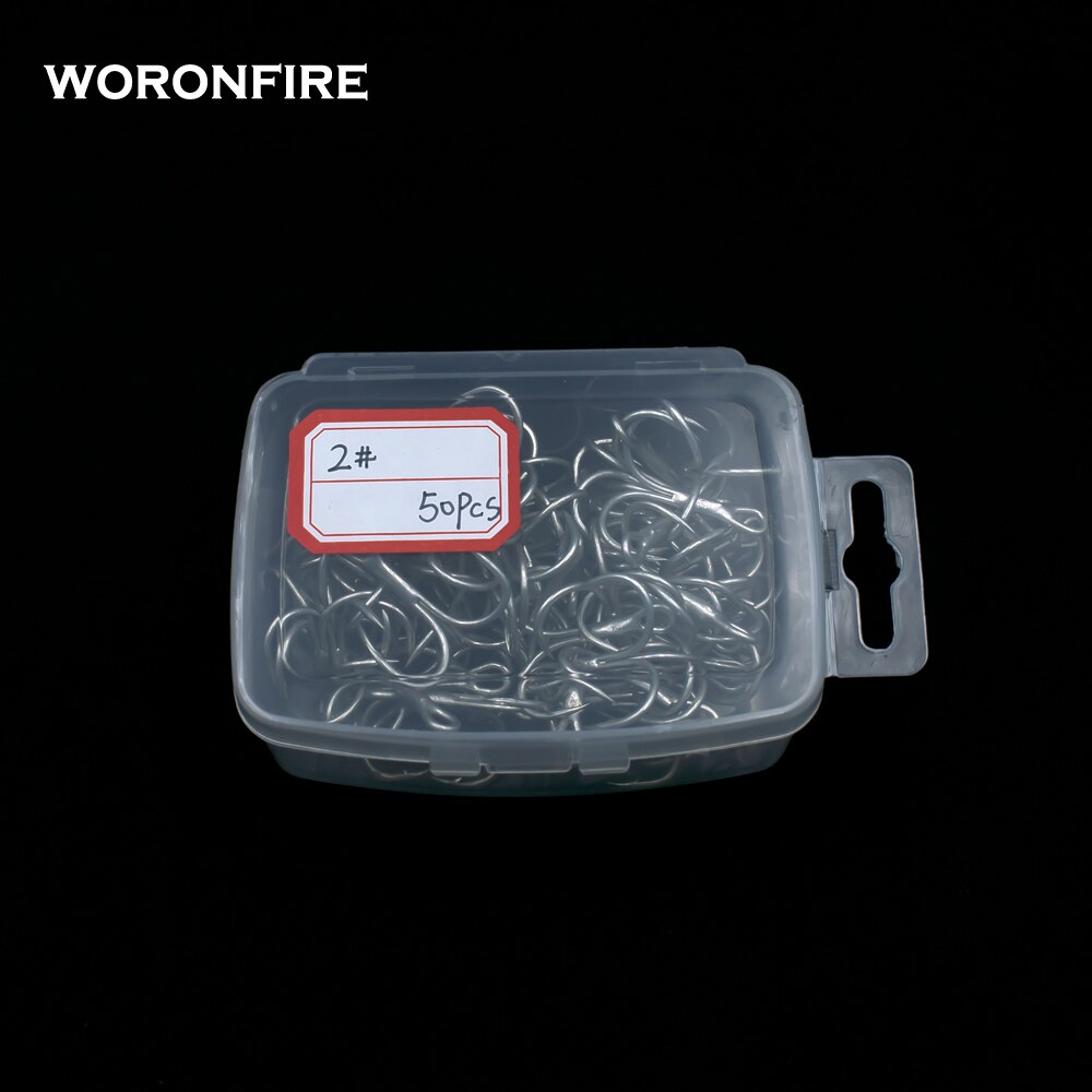 50 sztuk/pudło Haczyki wędkarskie Wysoka stal Materiał węglowy Treble Haczyk wędkarski Okrągły składany Bass słonowodny 4 # 6 # 8 # 12 # Haki kolczaste: Jasne