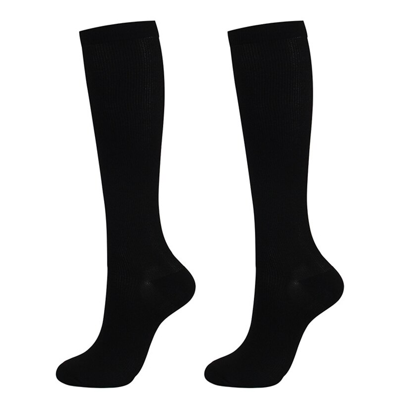 Varicose Vein Long Socks Leg Relief Pain Knee Socks Pressure Compression Stockings Unisex Solid Color Thigh High Socks Nylon: black / L XL