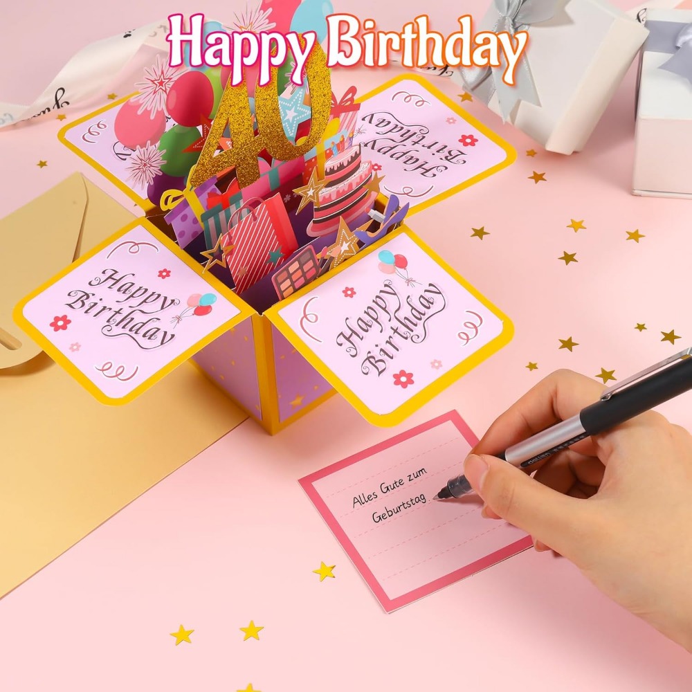Happy Birthday Greeting Card With Envelope 3D Box 18th/30th/40th50th/60th Years Old Birthday Wishes Message Card Party