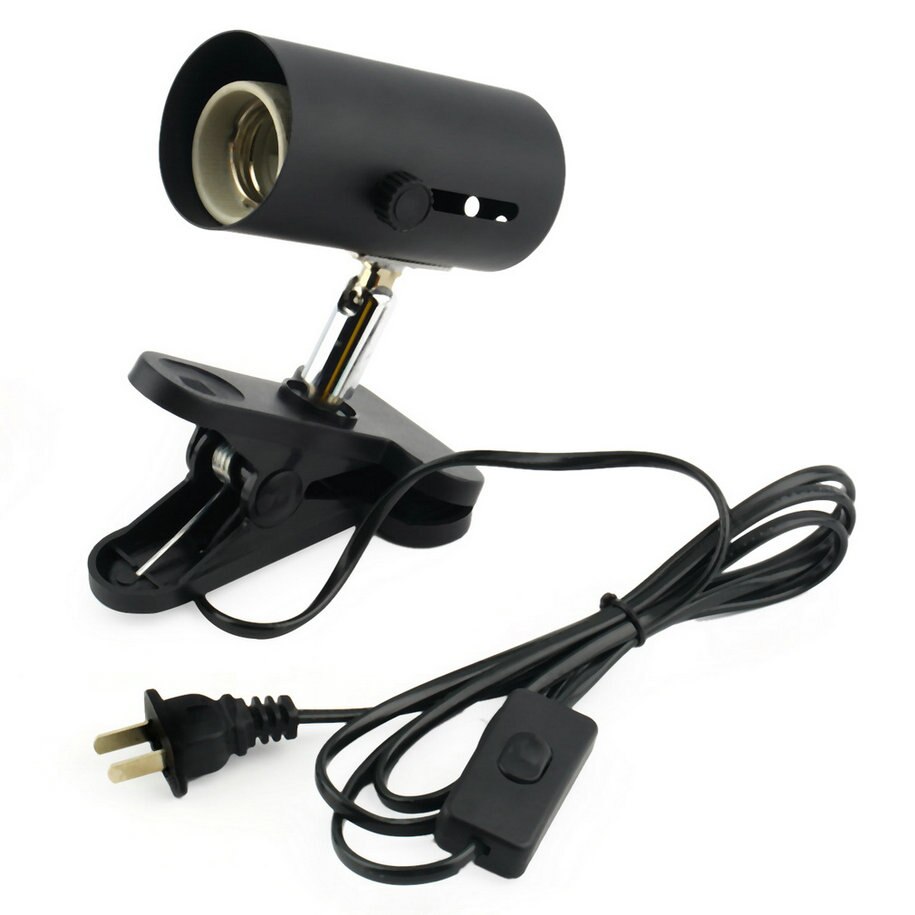 black Aquarium Reptile Light Holder Clamp Ceramic Infrared Emitter Heat Lamp Stand Worldwide Store