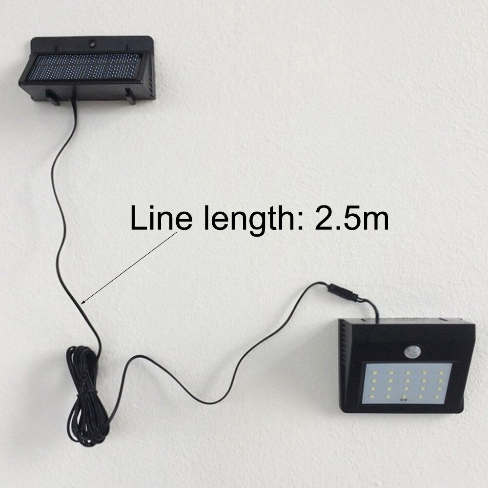 1pcs Waterproof Solar Power Light Split Separate PIR Motion Sensor LED Garden Lamp Outdoor Wall Light Lamp Separable Panel