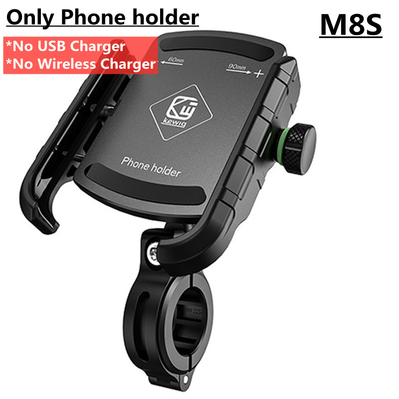 Uchwyt na telefon motocyklowy Szybkie ładowanie bezprzewodowe Szybka ładowarka USB Moto Motocykl Lustro Stojak Wsparcie Uchwyt na kierownicę telefonu komórkowego: Black
