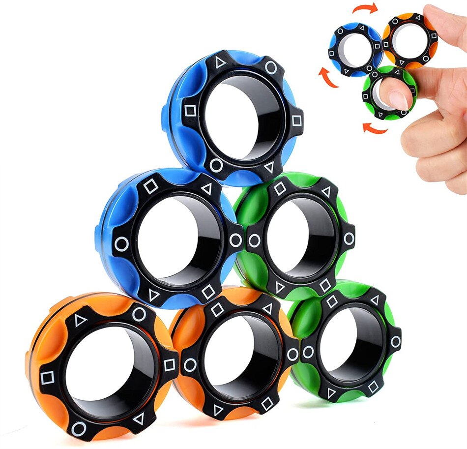 3PCS Magnetische Ringe Zappeln Spielzeug Magnet Ringe Set Figit Spielzeug Fingears Spielzeug Figetget Spielzeug Pack Kühlen Fidgets Packs für Jugendliche