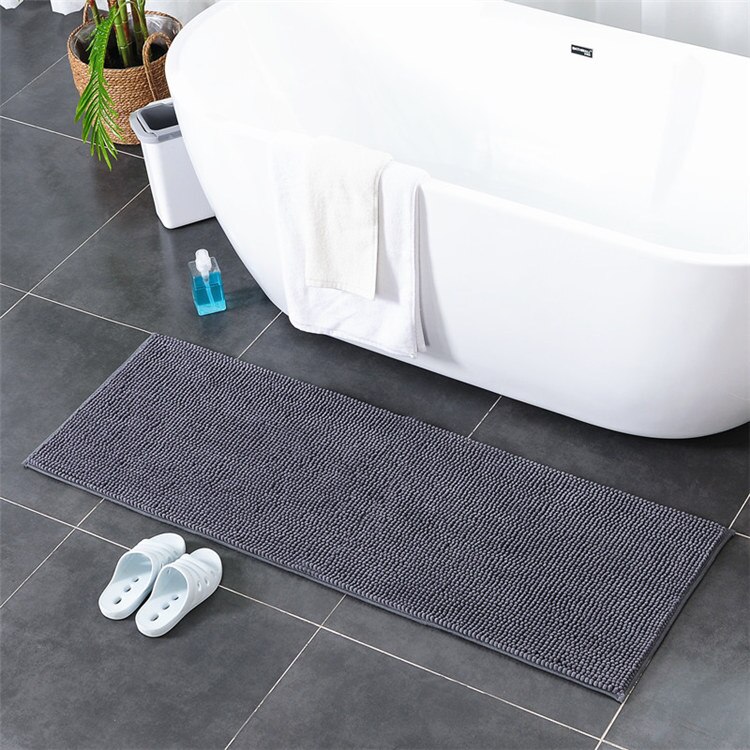 Antislip badmat chenille bad waterabsorptie douchemat 50*120 50*140cm: Donkergrijs / 50140cm