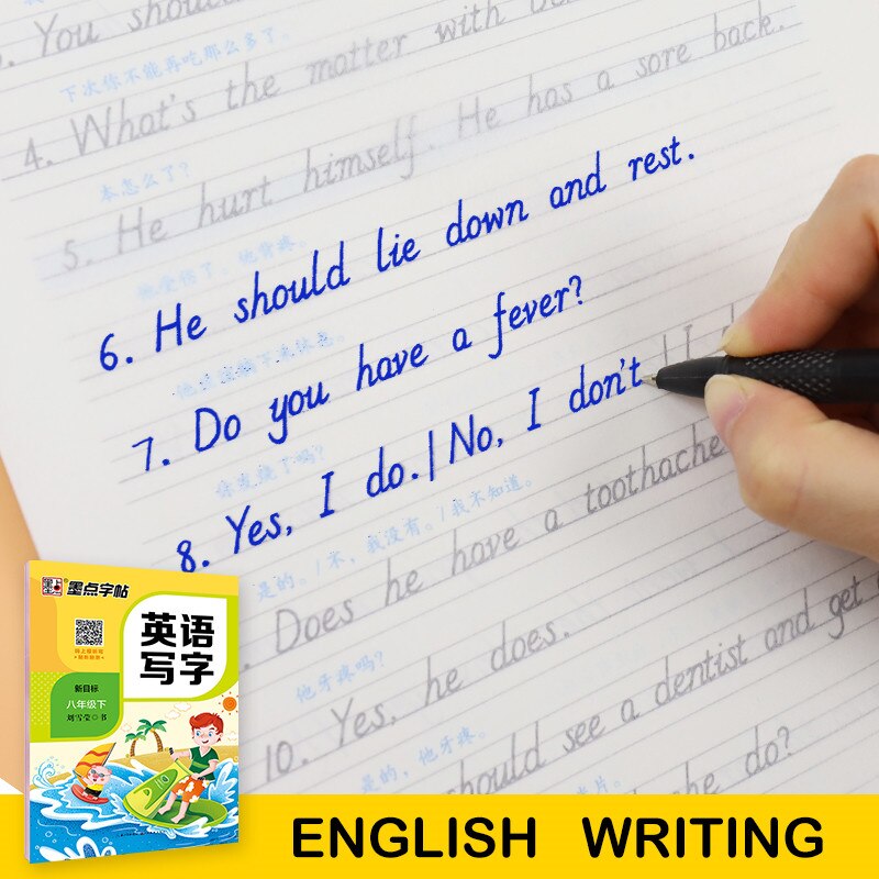 English Writing Copybook for School Students Kids Practice Calligraphy Grade 3 to 8 Modian