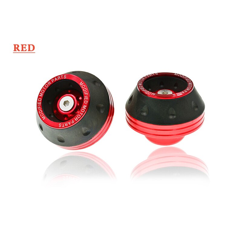 1 paire moto chute Protection Scooter cyclomoteur CNC aluminium moto accessoires avant fourche roue cadre curseurs alliage: red