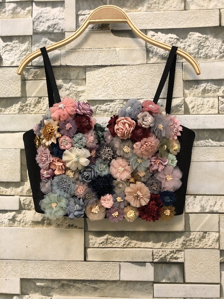 Ellolace 2020 Applique Floral Corselets Women's Bachelorette Bustier Bra Cropped Top Wedding Bralette Vest Sexy Corset Top